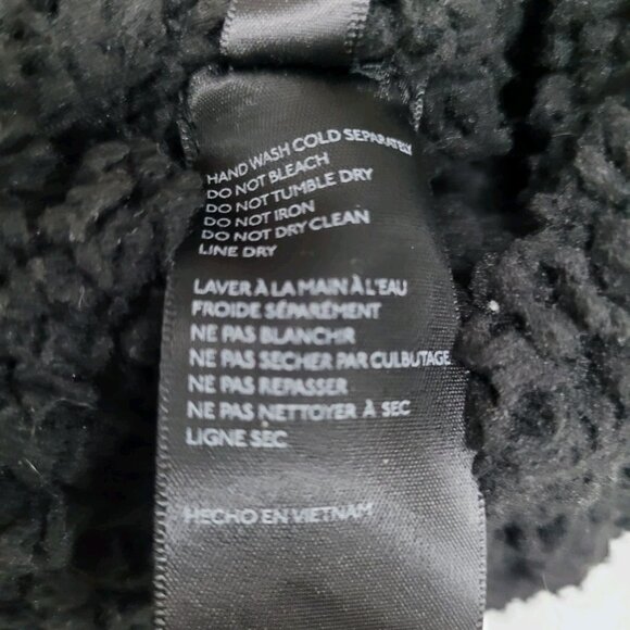 Urban Outfitters Black Soft Sherpa Fleece Oversized Open Hoodie Jacket Size M/L - Picture 14 of 14